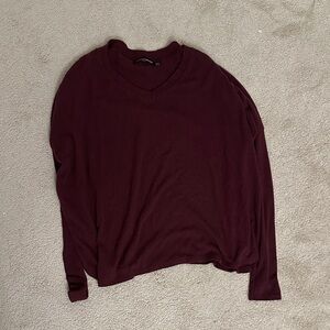Brandy Melville Burgundy V-Neck Sweater